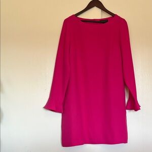 Banana Republic Vibrant Pink Long Sleeve Dress